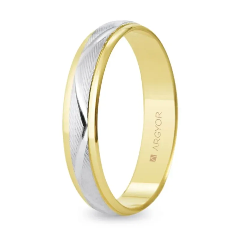Alianza "Argyor" Bicolor/Zigzag Oro 18k 4mm (5240138)