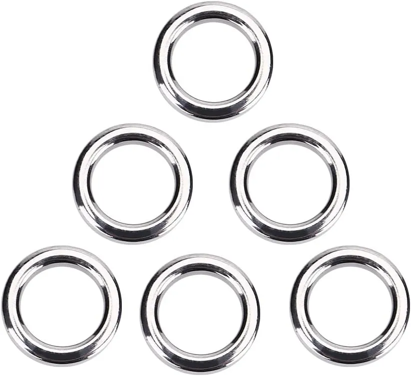 Alomejor Anillos de Pesca divididos 5 tamaños 50 unids/Set de Acero Inoxidable de Alta Resistencia de Alta Resistencia señuelos 