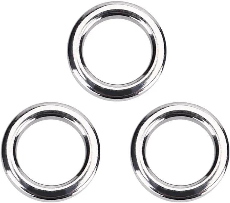 Alomejor Anillos de Pesca divididos 5 tamaños 50 unids/Set de Acero Inoxidable de Alta Resistencia de Alta Resistencia señuelos 