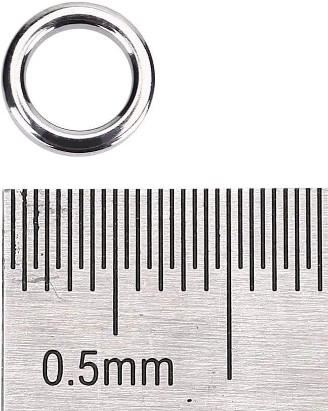 Alomejor Anillos de Pesca divididos 5 tamaños 50 unids/Set de Acero Inoxidable de Alta Resistencia de Alta Resistencia señuelos 