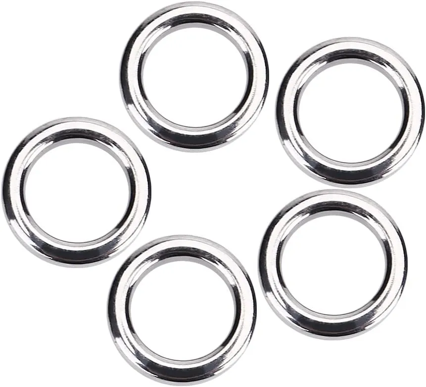 Alomejor Anillos de Pesca divididos 5 tamaños 50 unids/Set de Acero Inoxidable de Alta Resistencia de Alta Resistencia señuelos 