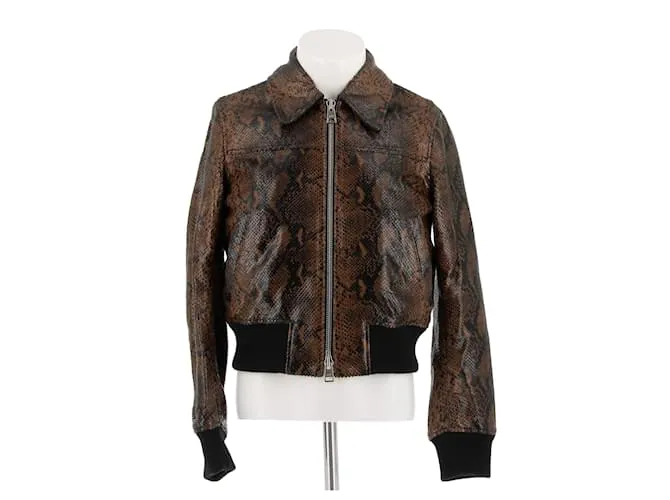 AMI Chaquetas T.International L Cuero Castaño 