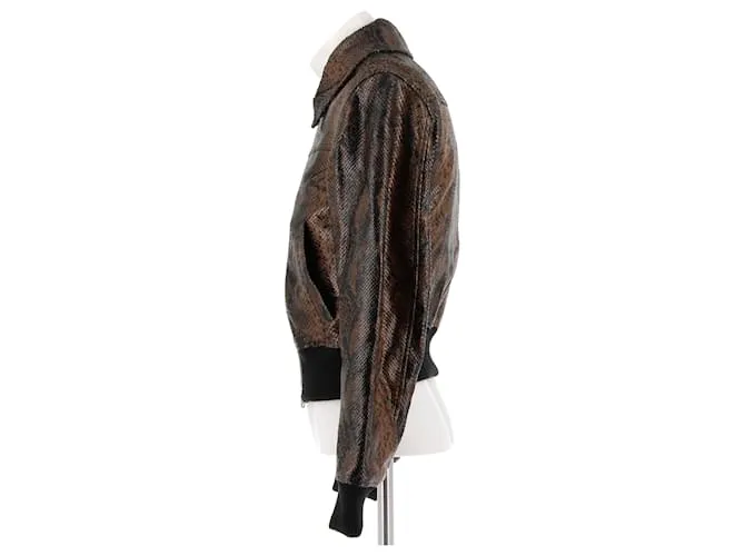 AMI Chaquetas T.International L Cuero Castaño 