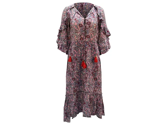 Autre Marque VESTIDO BOHO ESTAMPADO Figue Viscosa Multicolor Impresión de pitón 
