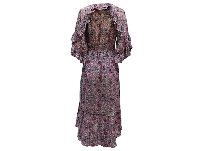 Autre Marque VESTIDO BOHO ESTAMPADO Figue Viscosa Multicolor Impresión de pitón 