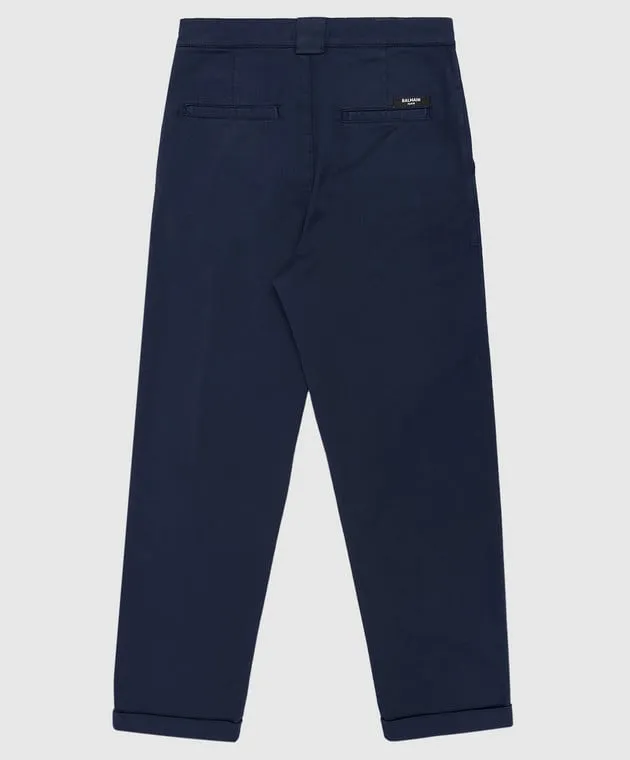 Balmain Children's blue pants with lapels