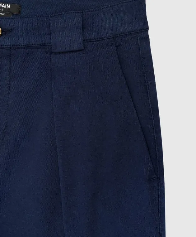 Balmain Children's blue pants with lapels