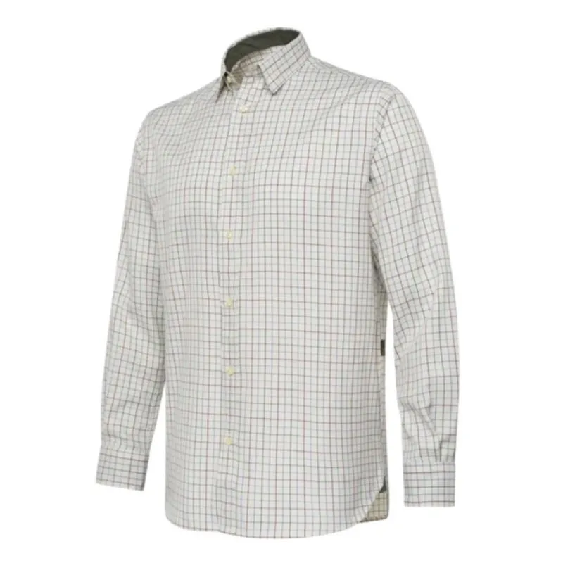 Beretta Camisa Charlow Ivory &  Blue Check Manga Larga