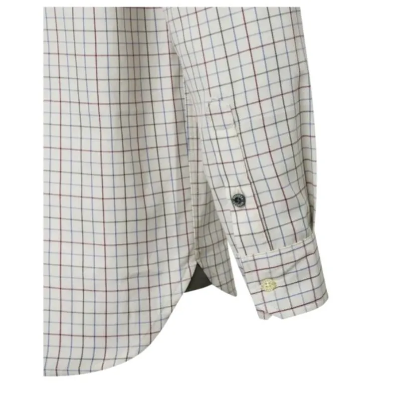 Beretta Camisa Charlow Ivory &  Blue Check Manga Larga