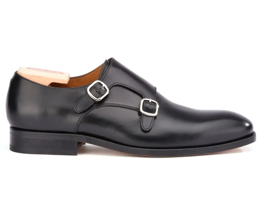BLACK DOUBLE BUCKLE SHOES  CHIGWELL