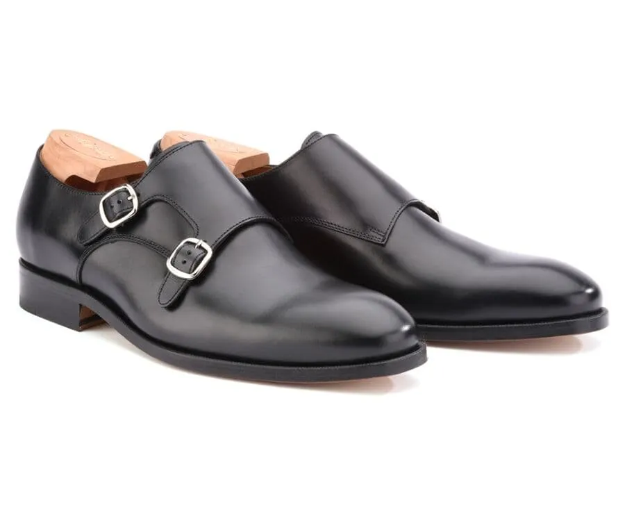 BLACK DOUBLE BUCKLE SHOES  CHIGWELL