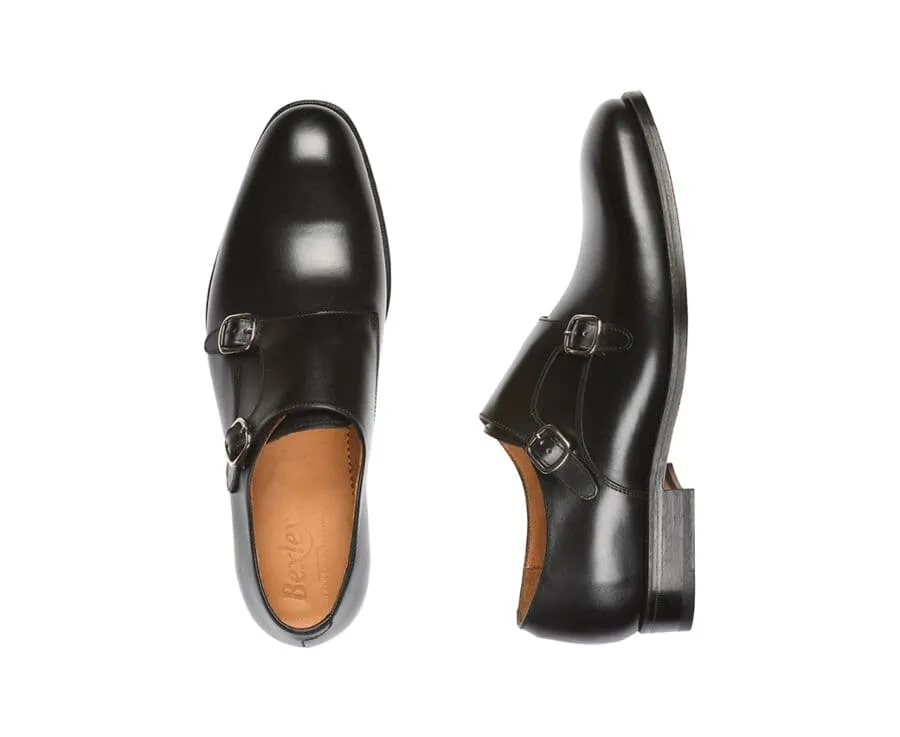 BLACK DOUBLE BUCKLE SHOES  CHIGWELL