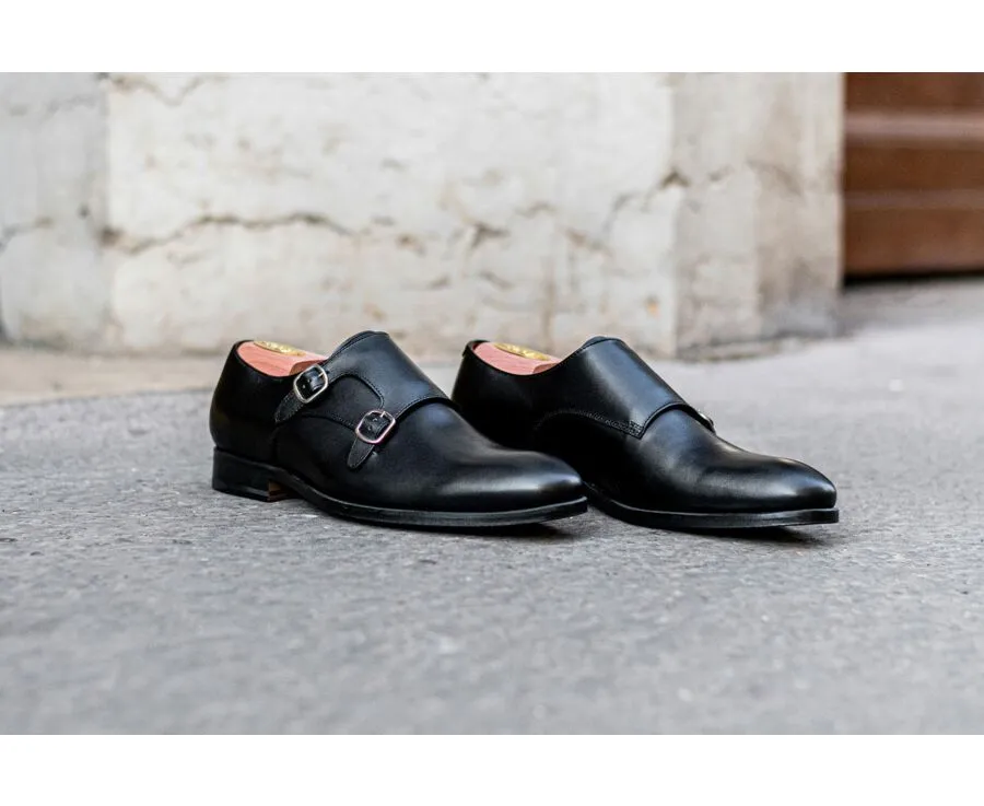 BLACK DOUBLE BUCKLE SHOES  CHIGWELL