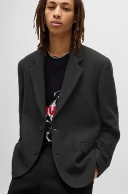 Blazer de fit moderno en tweed de mouliné