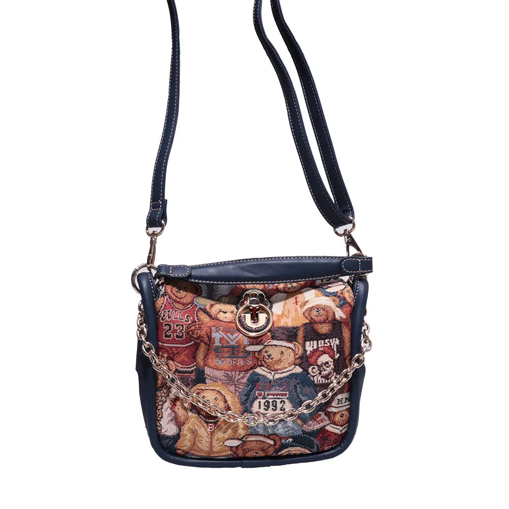 BOLSA BANDOLERA ESTAMPADO HENNEY BEAR H358