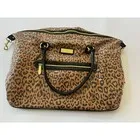 Bolso de Lona Betsey Johnson Para Mujer Estampado Animal Marrón Doble Asa Superior
