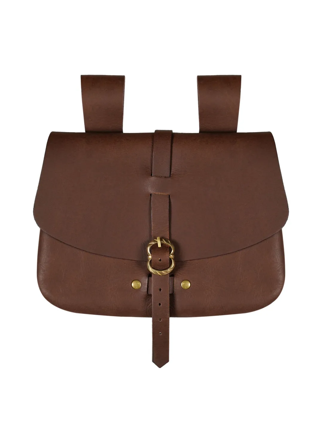 Bolso medieval marrón de Mythrojan (15,7x17,7 cm.)
