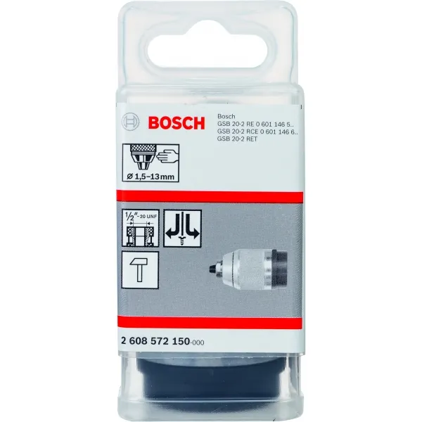 BOSCH  2608572150  MANDRILRáPIDO, 1,513 MM, FIJACIóN ROSCADA, GSB 202, GSB 202 RCE, GSB 202 RE, GSB 202 RET, GSB 212 RE,