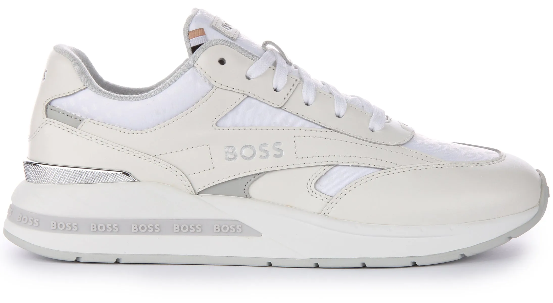 Boss Kurt Runn MNMX Zapatillas casual de piel con cordones para hombre en negro dorado