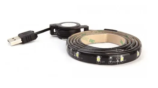 BRATECK TBL03 CINTA DE CABLE LED BLANCO FRIO, USB 90CM