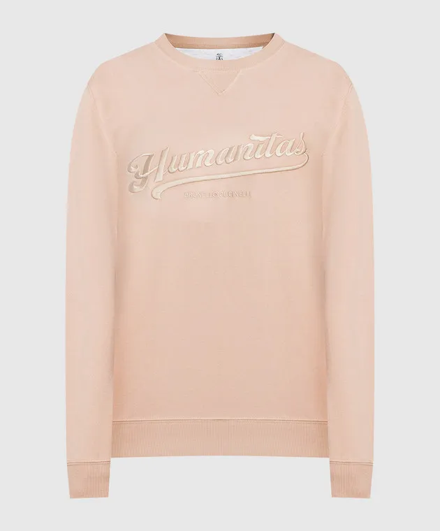 Brunello Cucinelli Beige sweatshirt with embroidery