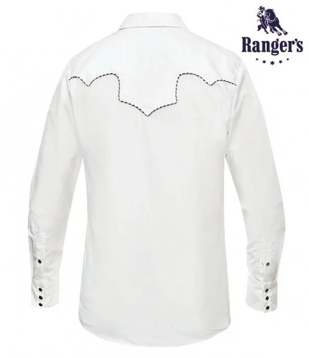 Camisa básica estilo vaquero para hombre Ranger's color blanco