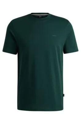 Camiseta de punto de algodón con logo estampado de goma