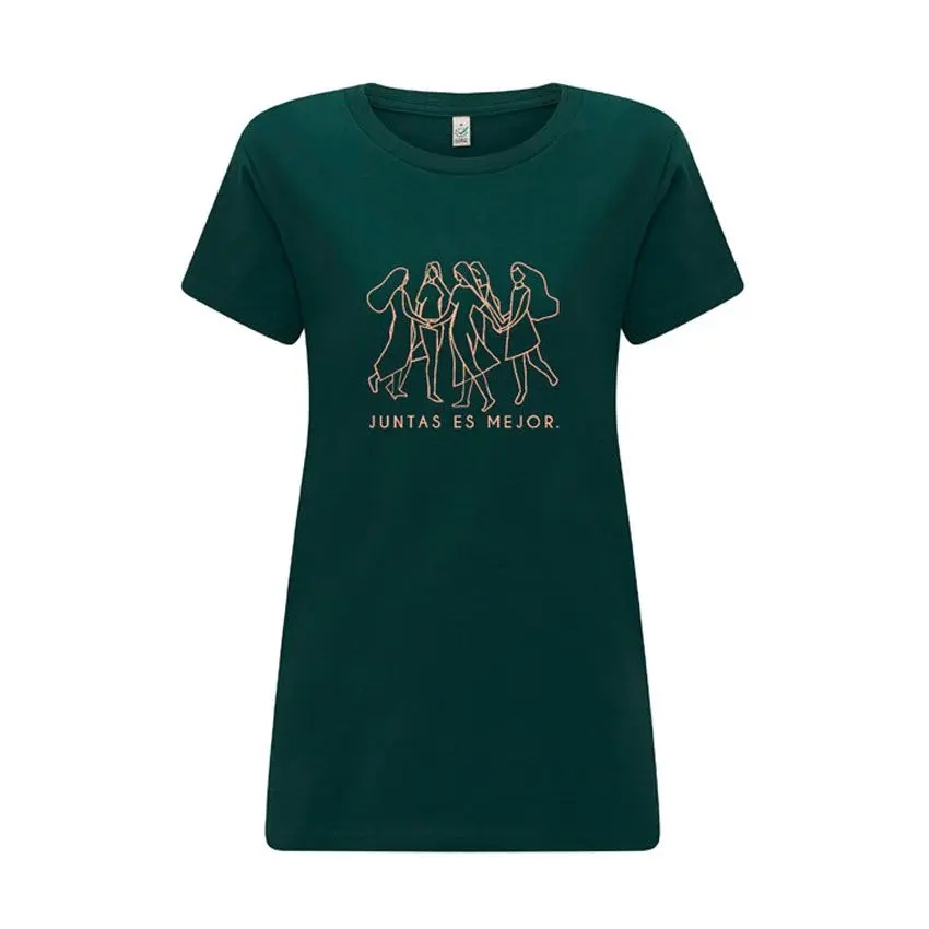 Camiseta feminista verde de algodón orgánico