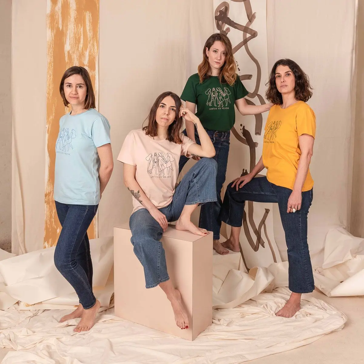 Camiseta feminista verde de algodón orgánico