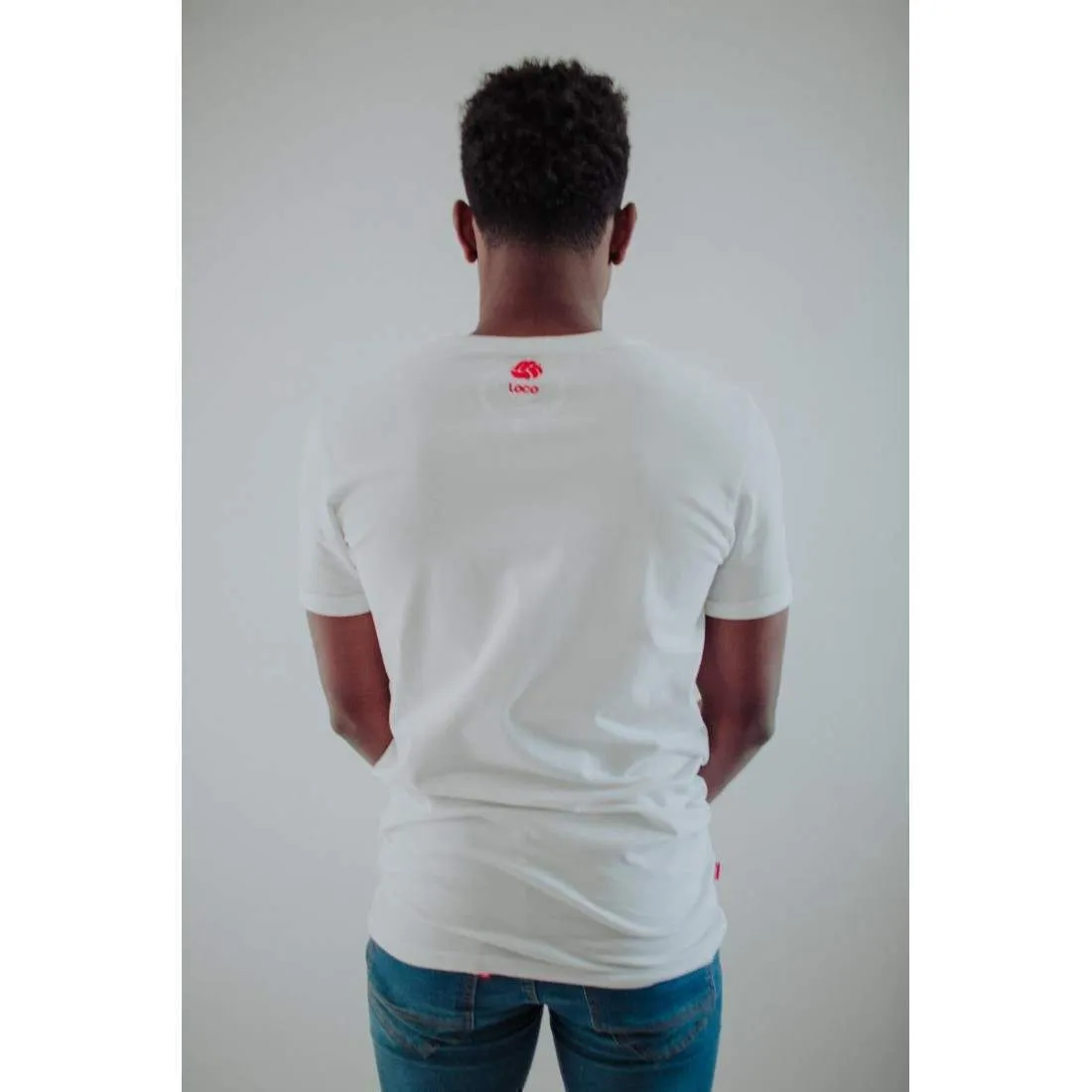 Camiseta Loco Marco Lenders Blanco Rojo | Loco