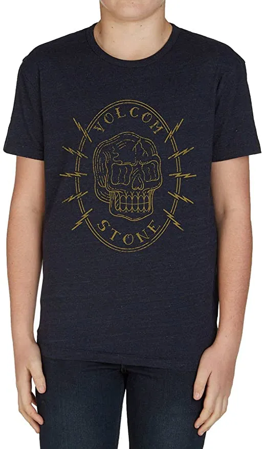 Camiseta VOLCOM manga corta niño surfera Circle SS TEE Ref. C5731650  negra calavera pecho