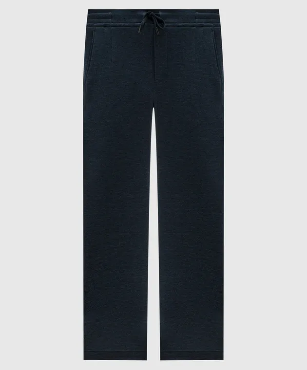 CAPOBIANCO Blue sports pants with silk