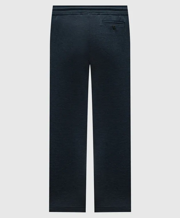 CAPOBIANCO Blue sports pants with silk