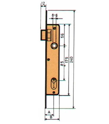 CERRADURA EMBUTIR P/MET 1/2CIL MCM  155321