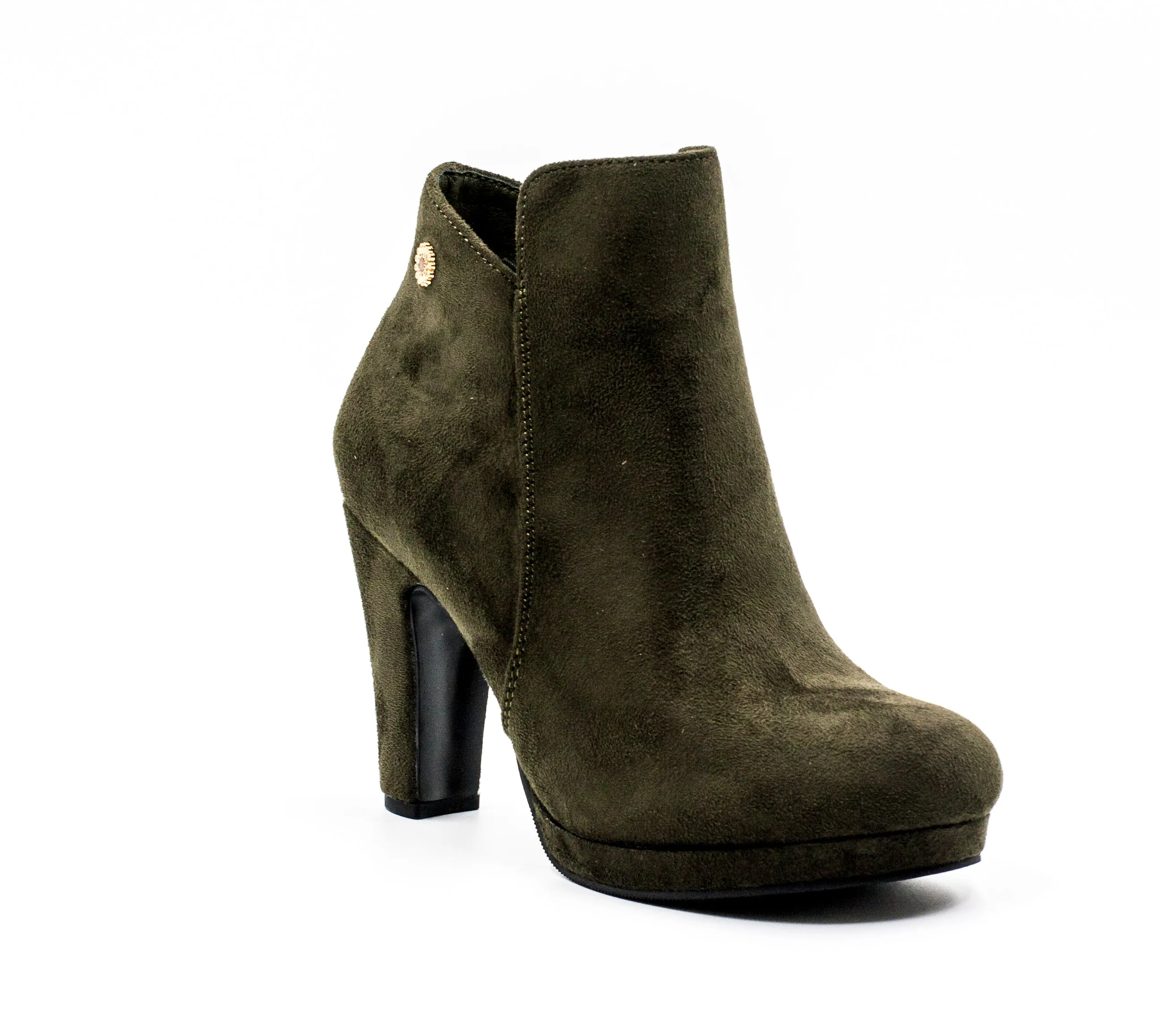 Chalada Botin mujer con cierre color Olivo
