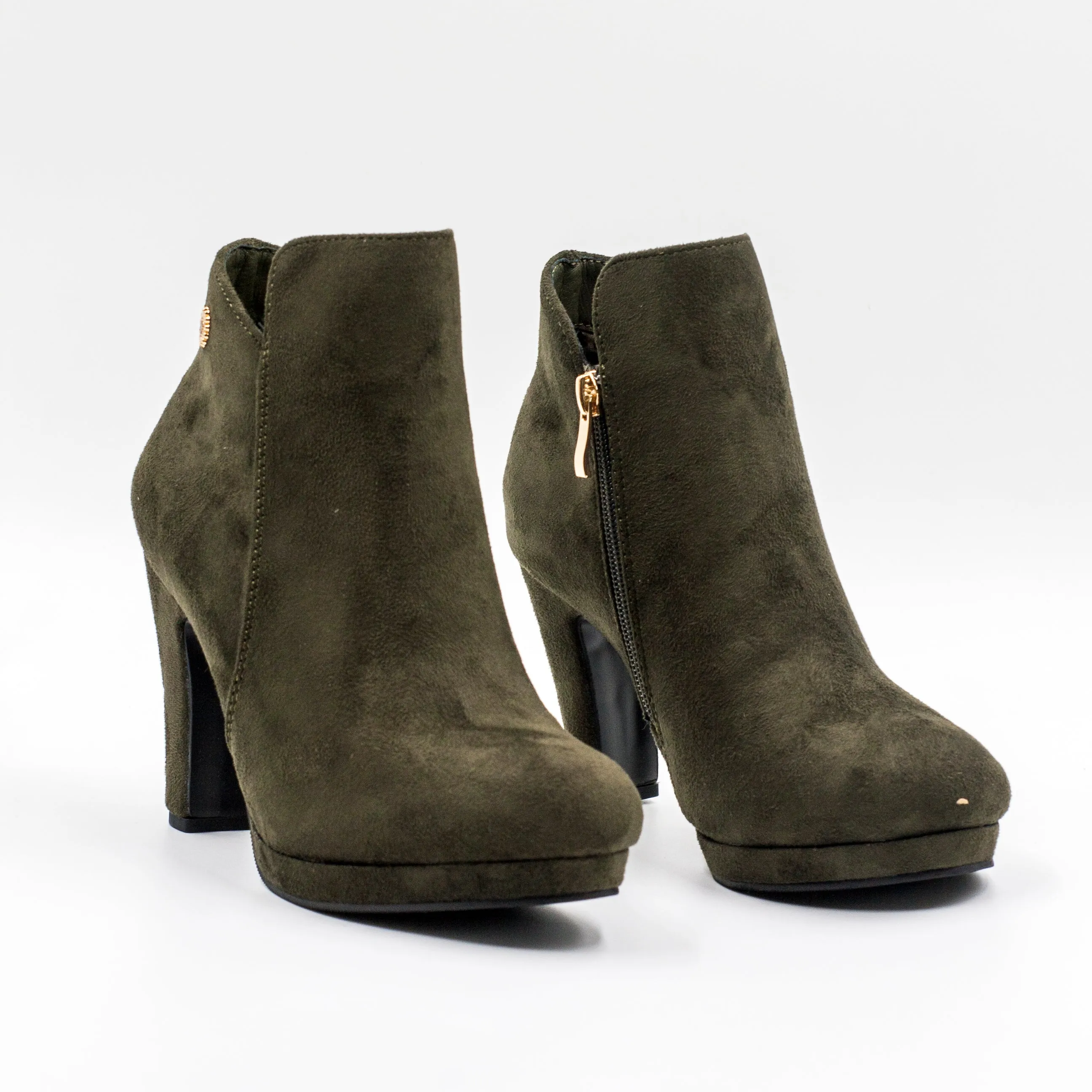 Chalada Botin mujer con cierre color Olivo