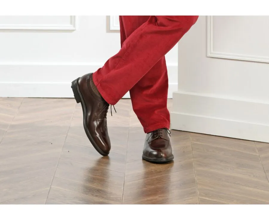 CHOCOLATE DERBY SHOES  RUBBER OUTSOLE  KENT GOMME COUNTRY