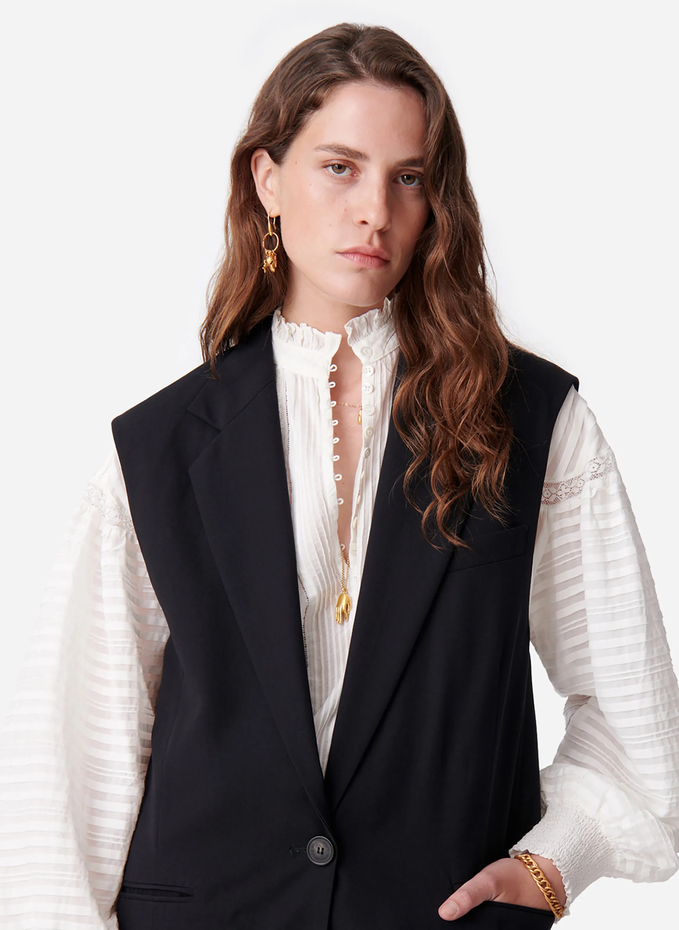 CHRISTEN  CAMISETA DE CUELLO REDONDO CON SERIGRAFíA DE TERCIOPELO EN NEGRO