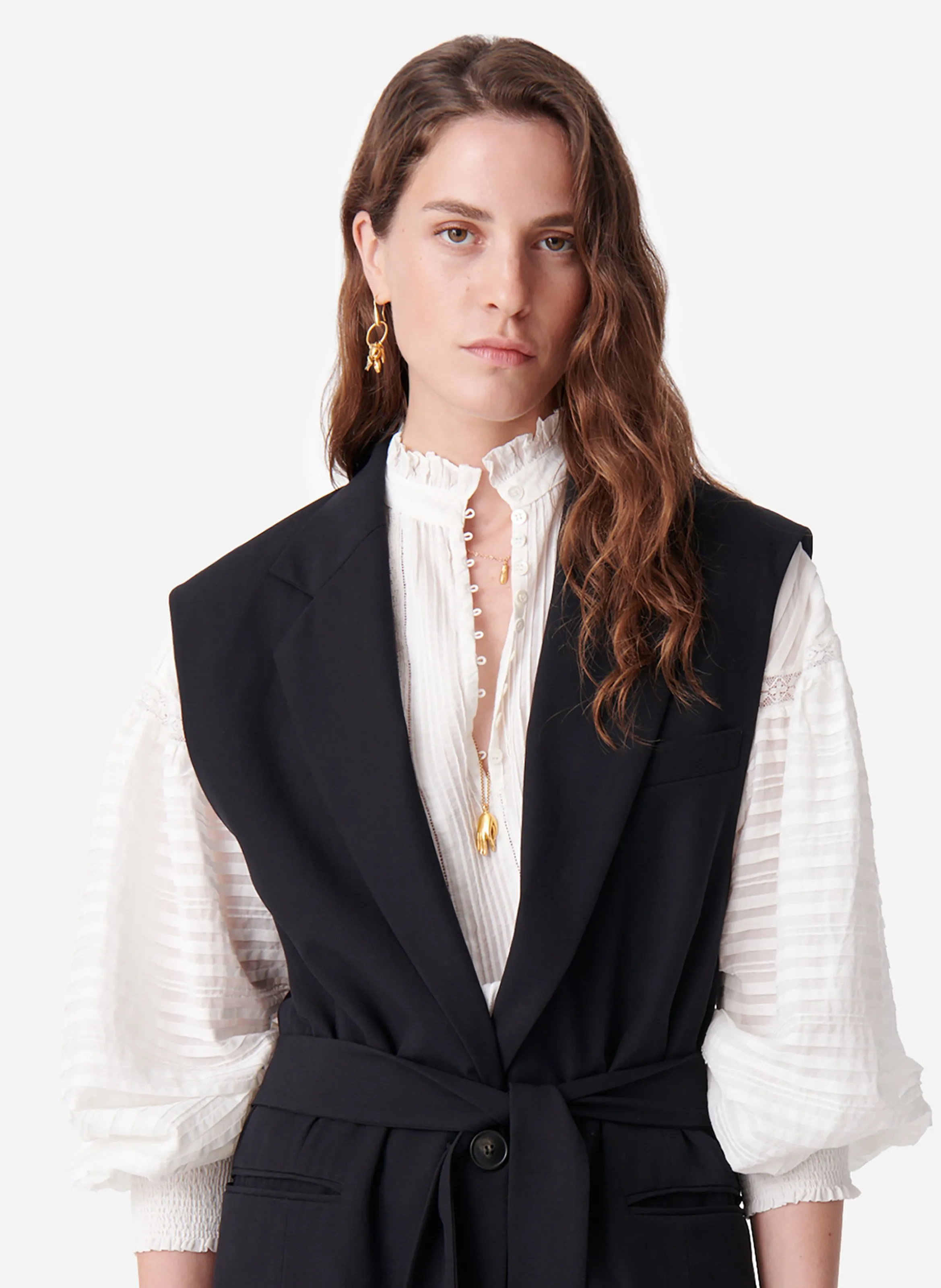 CHRISTEN  CAMISETA DE CUELLO REDONDO CON SERIGRAFíA DE TERCIOPELO EN NEGRO
