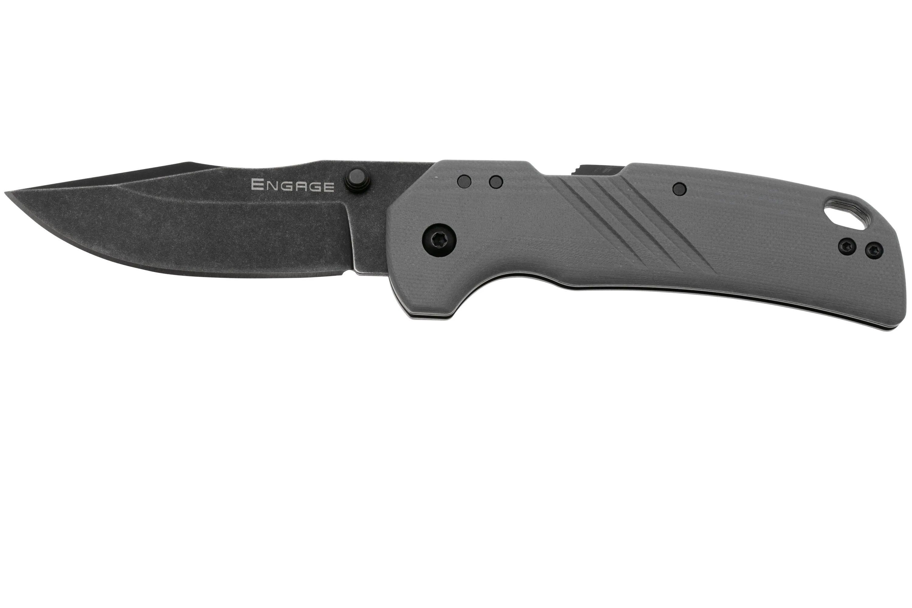COLD STEEL ENGAGE CLIP POINT FL30DPLD10BGY BLACKWASHED AUS10A, GRAY G10, NAVAJA