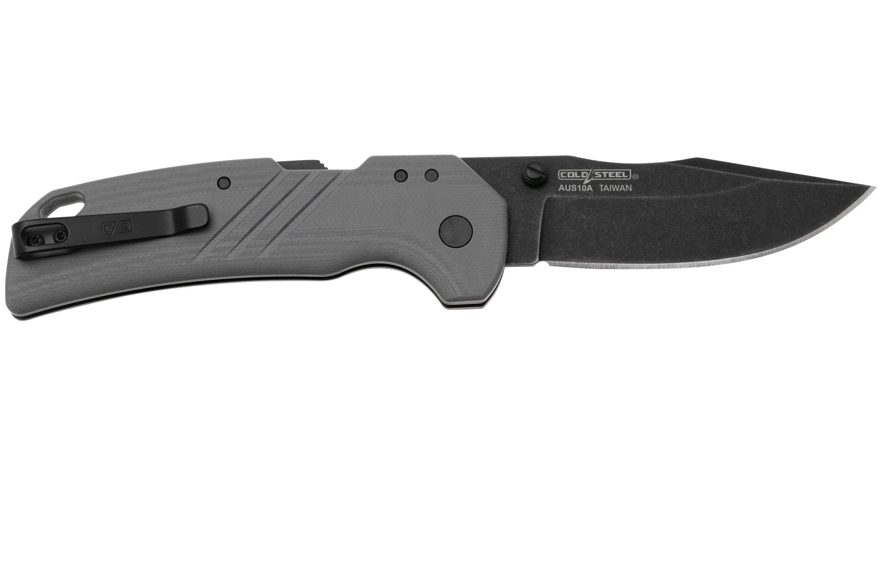 COLD STEEL ENGAGE CLIP POINT FL30DPLD10BGY BLACKWASHED AUS10A, GRAY G10, NAVAJA