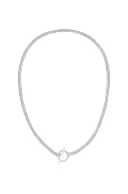 Collar plateado con cadena de espiga y cierre de palanca