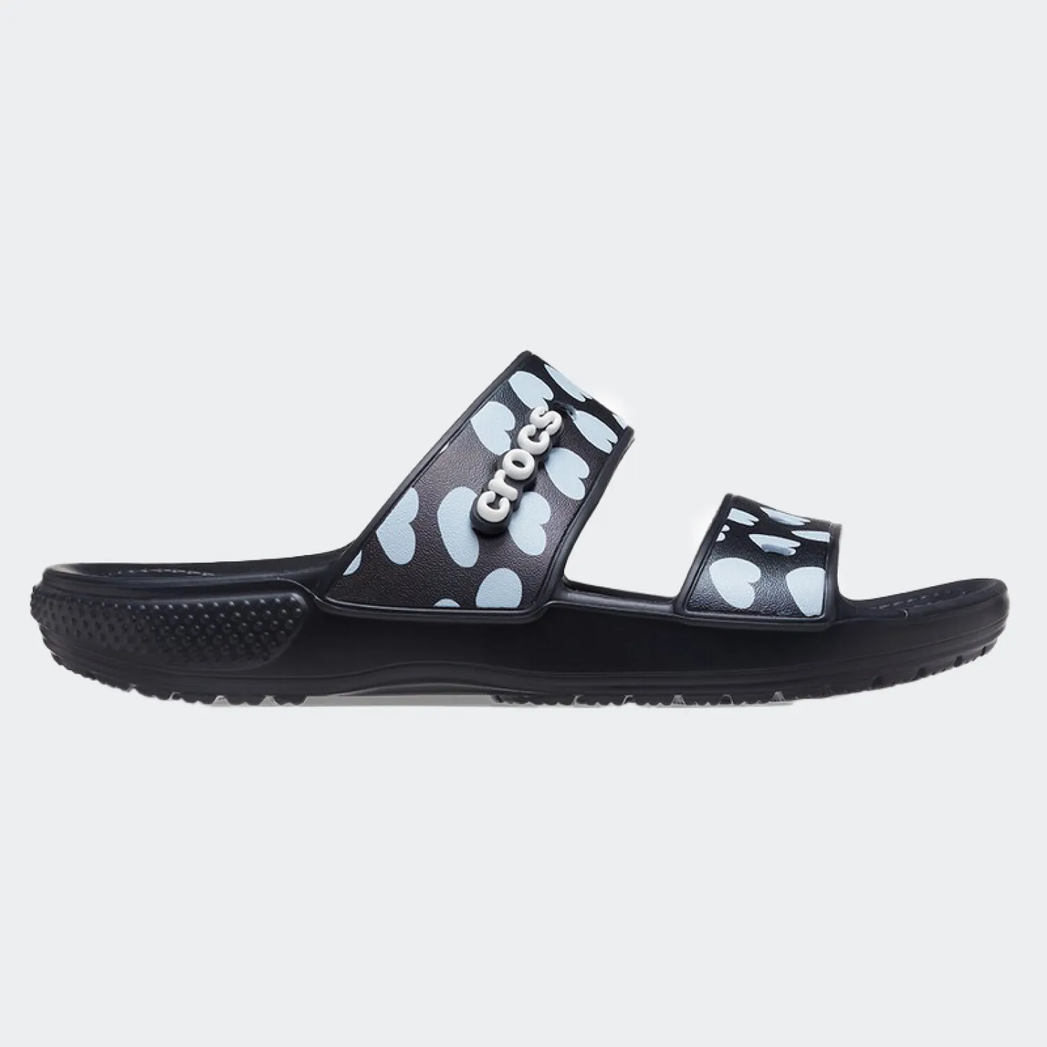 CROCS CLASSIC HEART PRINT SLIDE  NEGRO