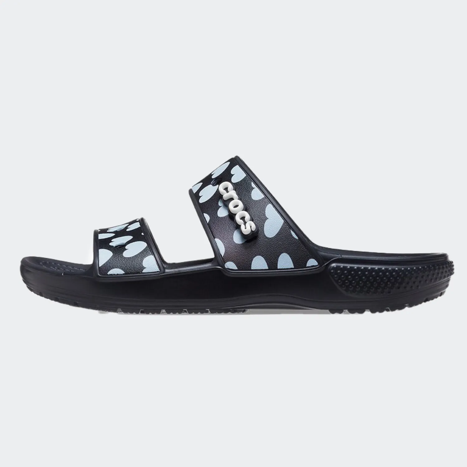 CROCS CLASSIC HEART PRINT SLIDE  NEGRO