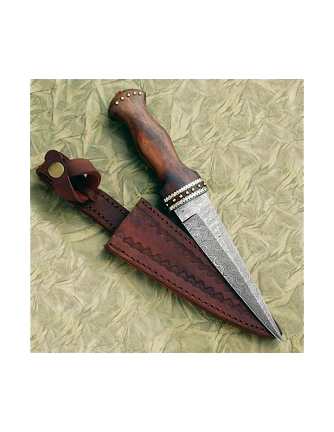 Cuchillo Escocés Sgian Dubh hoja en Acero de Damasco