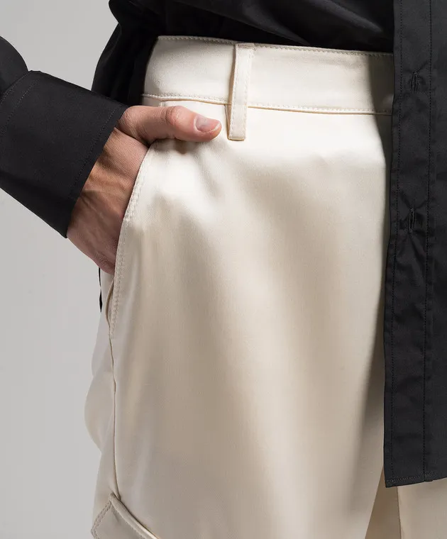 Dondup Camila logo cargo pants in beige