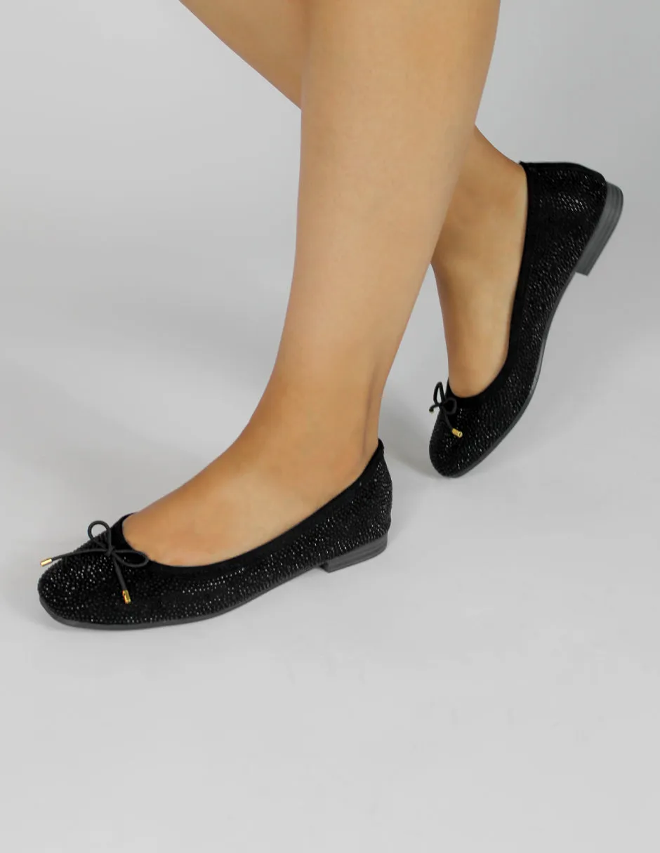 Flats clásicas Exterior Textil Color Negro Para Mujer De RBCOLLECTION