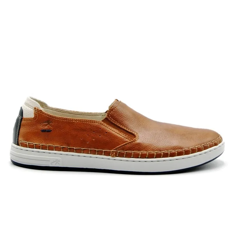 FLUCHOS Lester F1714 Azul y Cuero Mocasín casual Hombre