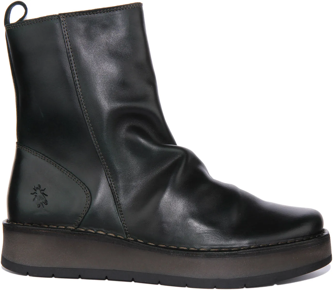 Fly London RENO053 Botines con suela de plataforma para mujer en negro