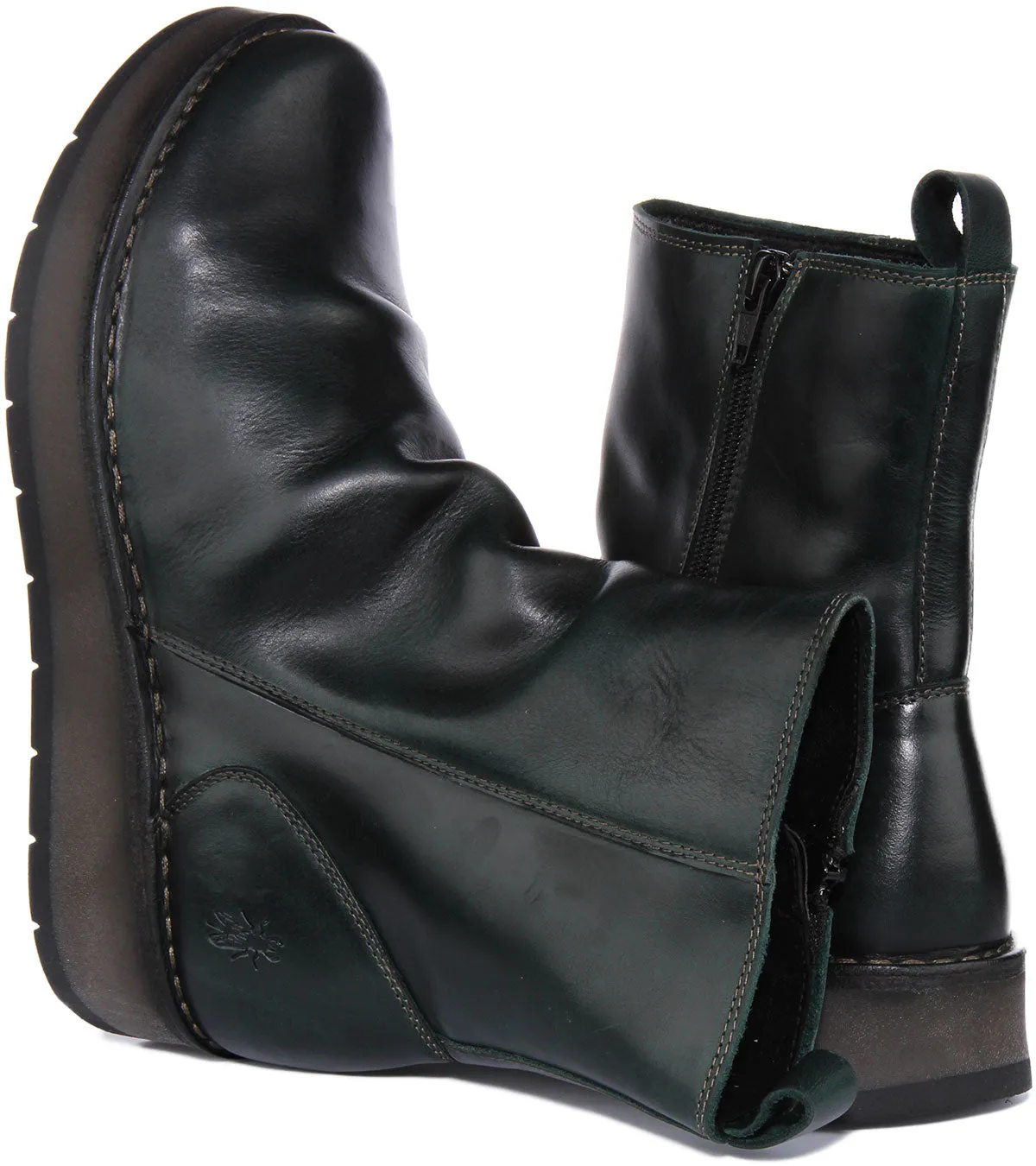 Fly London RENO053 Botines con suela de plataforma para mujer en negro